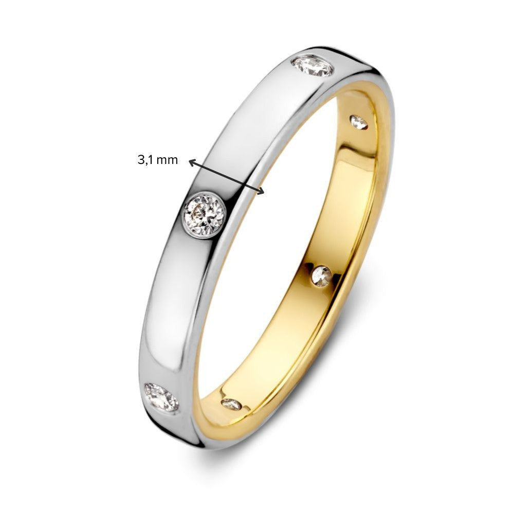 Bicolor-Goldring mit Diamanten – 0.20 Karat