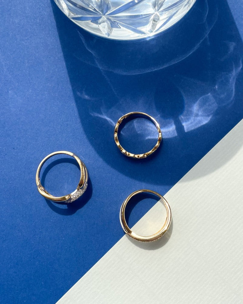 Bicolor Gelb- und Weißgoldring mit Brillant – 0,22 ct