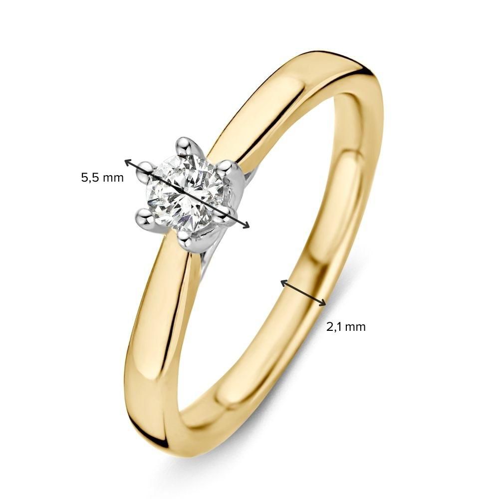 Bicolor-Ring aus Gelb- und Weißgold mit Diamant – 0,24 ct