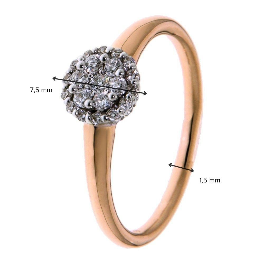 Bicolor-Ring aus Weiß- und Roségold mit 0,25 Karat Brillant