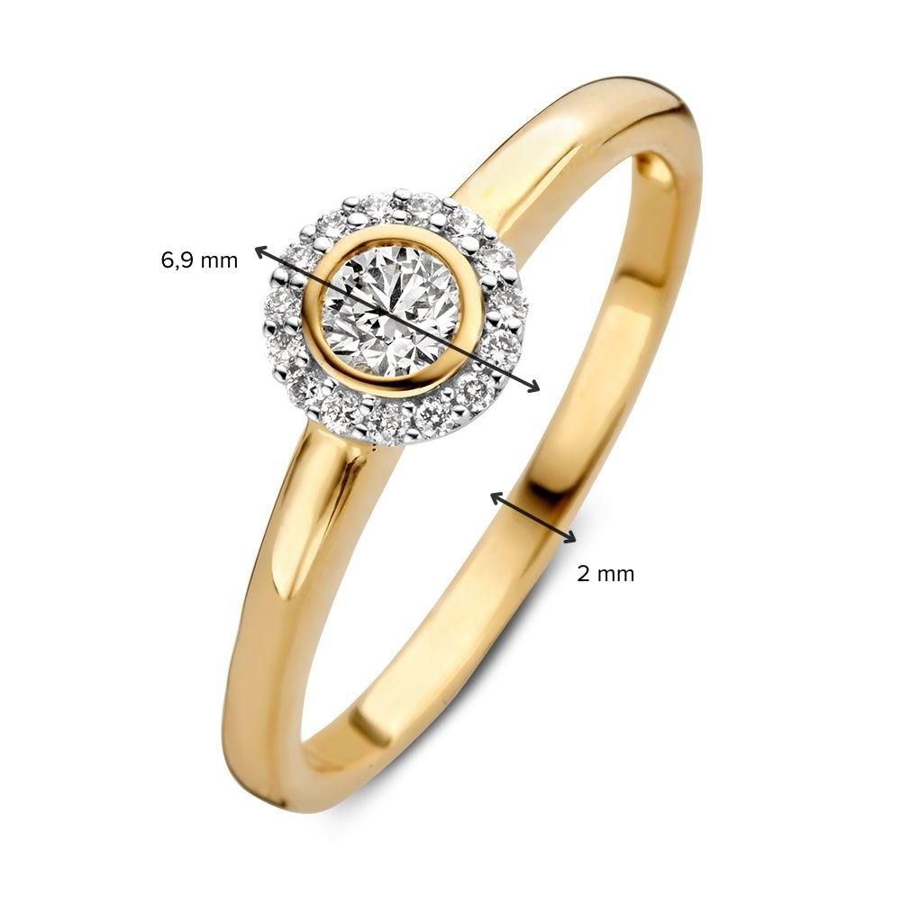Eleganter Gelbgold Entourage Ring mit Diamanten – 0.26 Karat