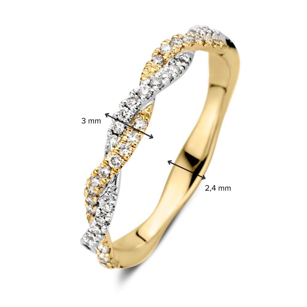 Raffinierter bicolor geflochtener Diamantring – 0.26 Karat