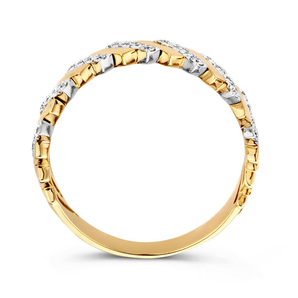 Damenring aus Gelb- und Weißgold, Bicolor, mit Diamant von 0,30 ct