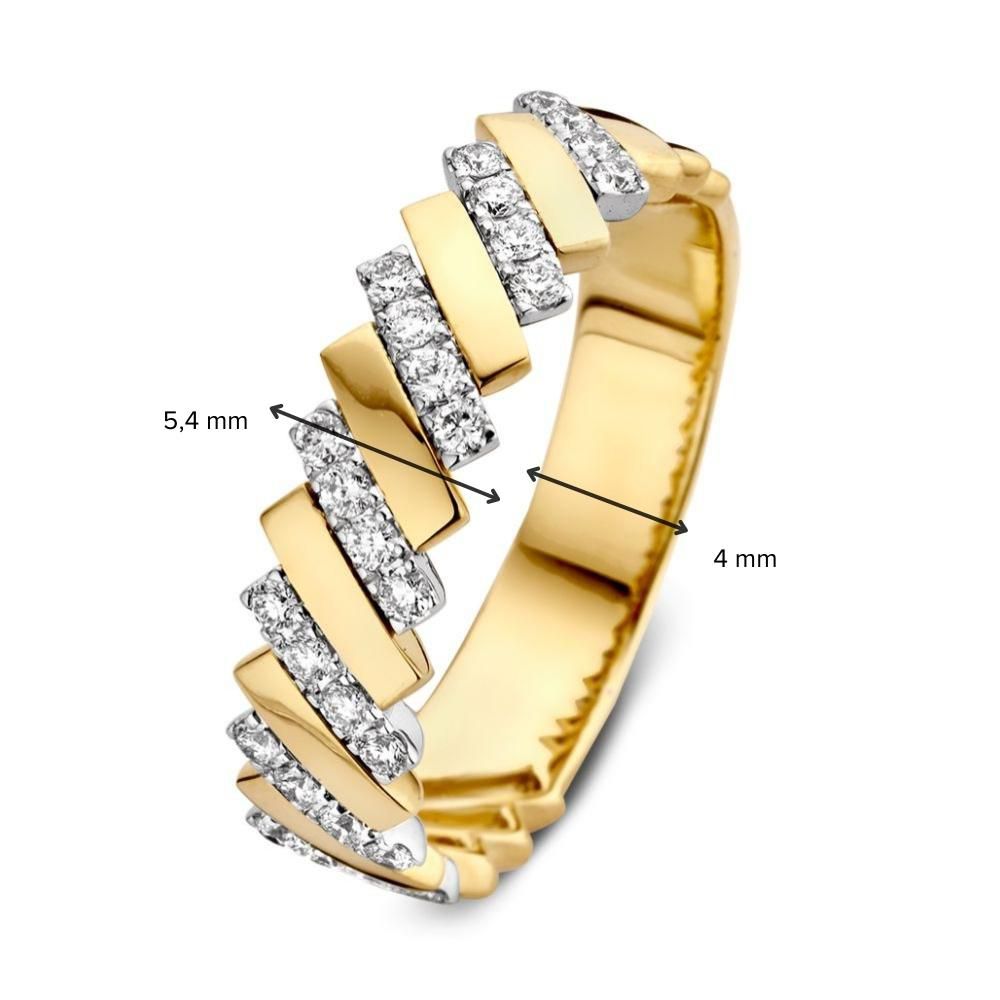 Damenring aus Gelb- und Weißgold, Bicolor, mit Diamant von 0,30 ct
