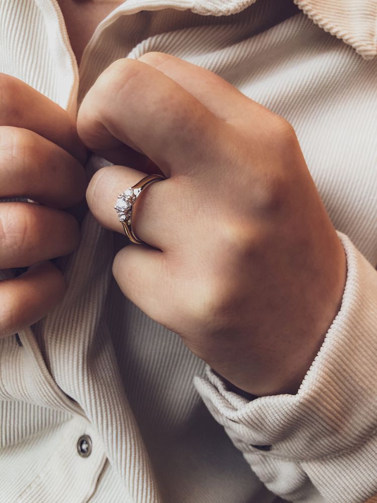 Eleganter Bicolor-Ring aus Gelb- und Weißgold mit Brillant-Diamant 0,31 Karat.