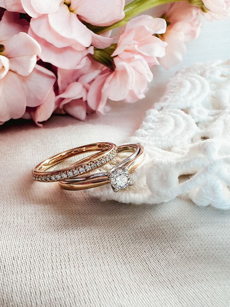 Bicolor-Ring aus Gelb- und Weißgold mit Diamant-Brillanten 0.31 ct.
