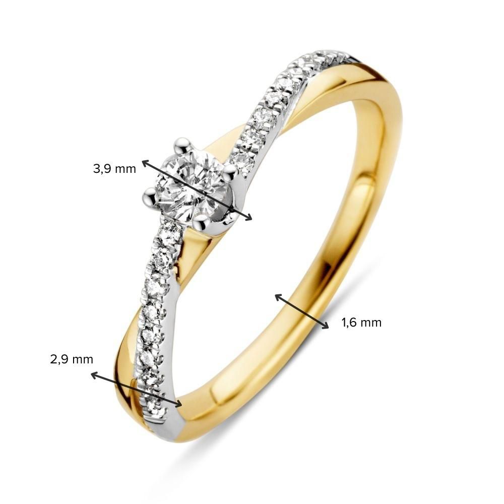 Bicolor Gelb- und Weißgoldring mit Brillanten – 0.32 ct
