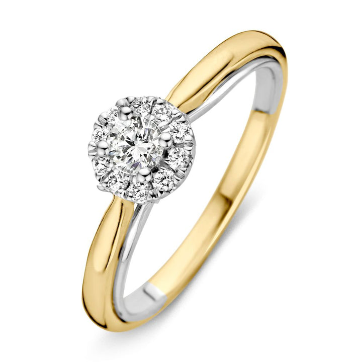 Bicolor Diamond Ring with Brilliant Sparkle 0.33 crt.