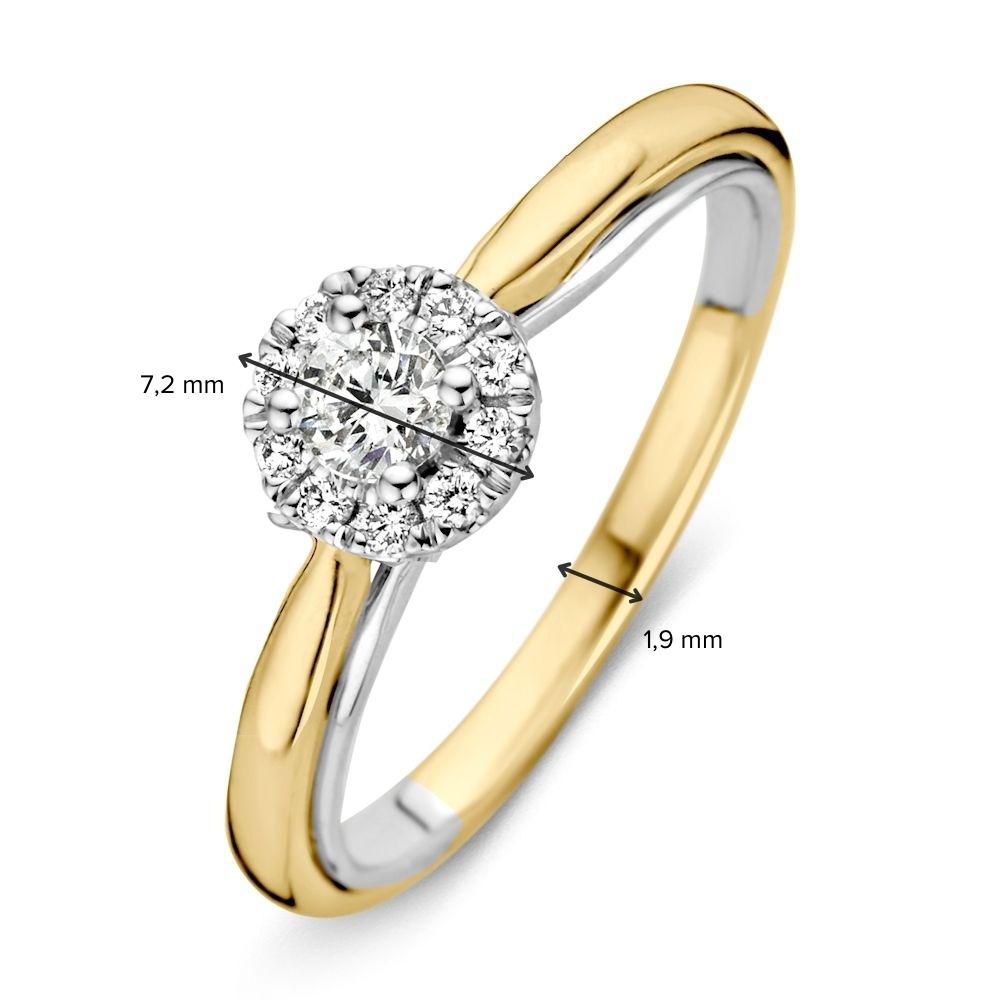 Bicolor-Diamantring mit brillantem Funkeln 0,33 Karat.