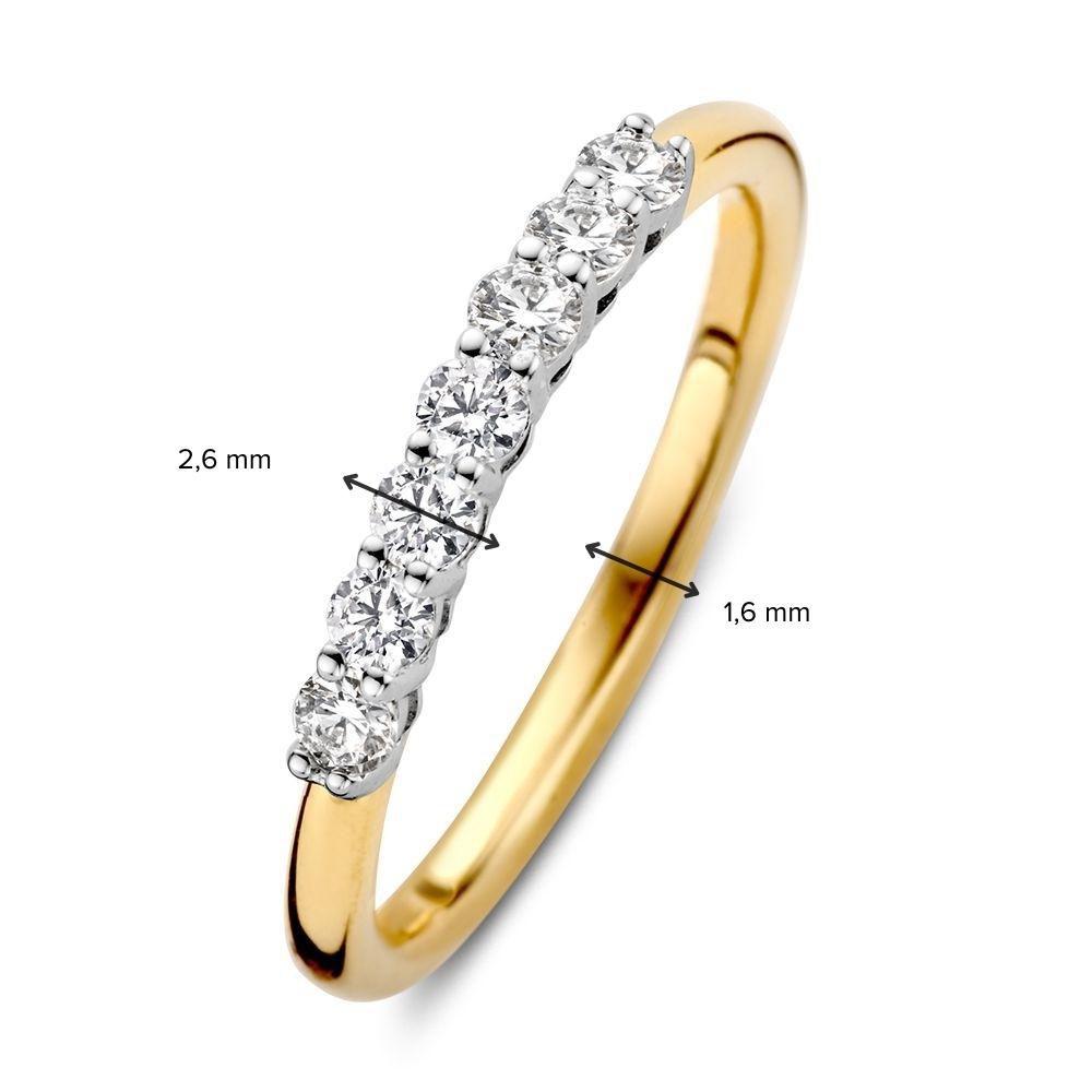 Bicolor-Goldring mit Diamant (0.40 ct) – 14 Karat Gelb-/Weißgold