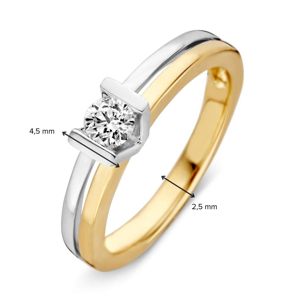 Bicolor Goldohrstecker mit Diamanten – 0,41 ct, 14 Karat