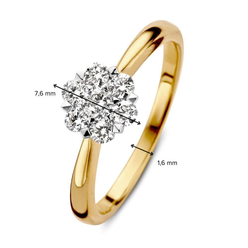 Bicolor Gold Entourage-Ring mit Diamanten (0,40 ct) – 14 Karat Gelb-/Weißgold