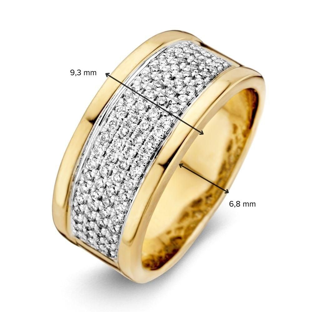 Bicolor Damenring aus Gelb- und Weißgold mit Diamant (0,51 ct) – 14 Karat
