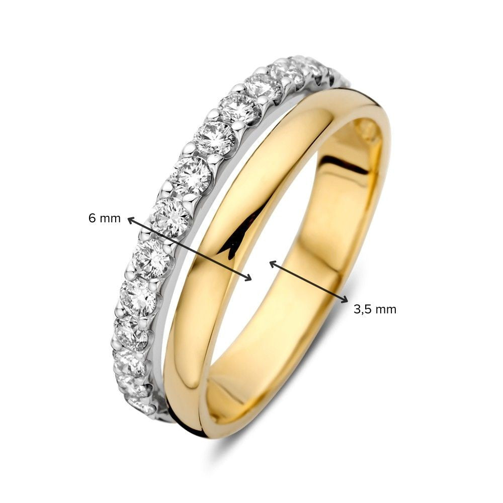 Bicolor-Brillantring 0,58 kt.