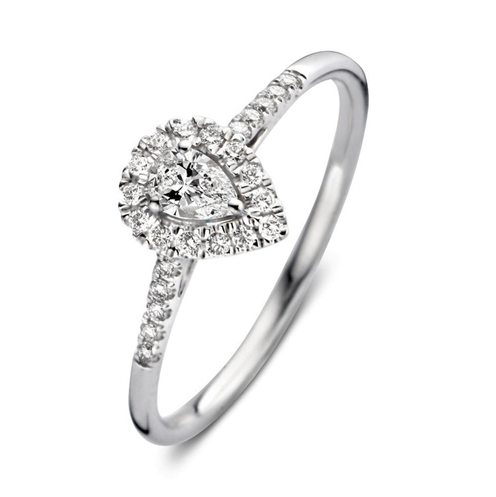 Ring aus Weißgold mit 0,30 ct, herzförmigem Design und funkelnden Diamanten