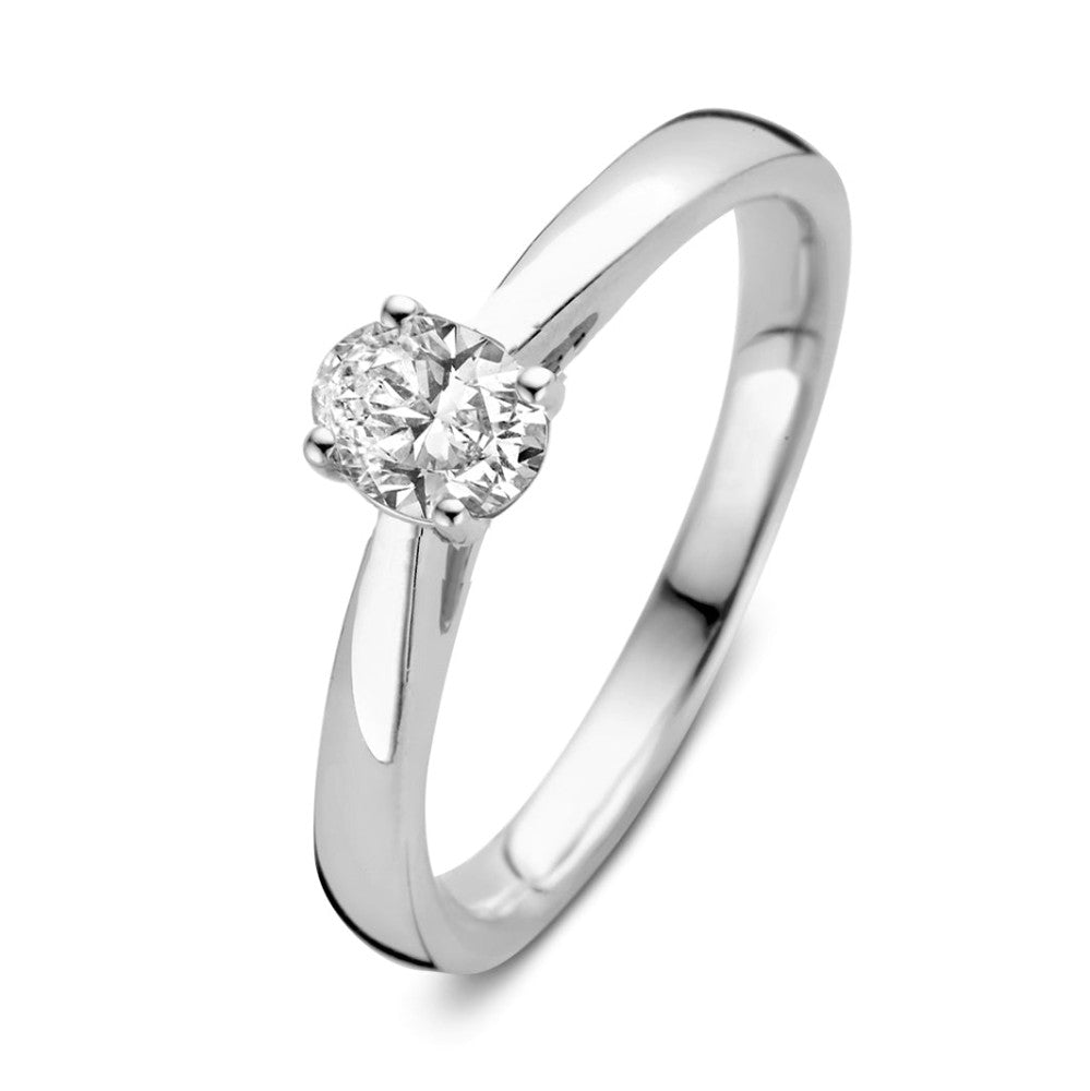 Ring aus Weißgold mit einem runden Diamanten von 0,30 ct