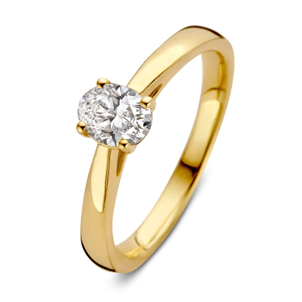Ring aus Gelbgold mit rundem Diamanten von 0,50 Karat in klassischer Fassung