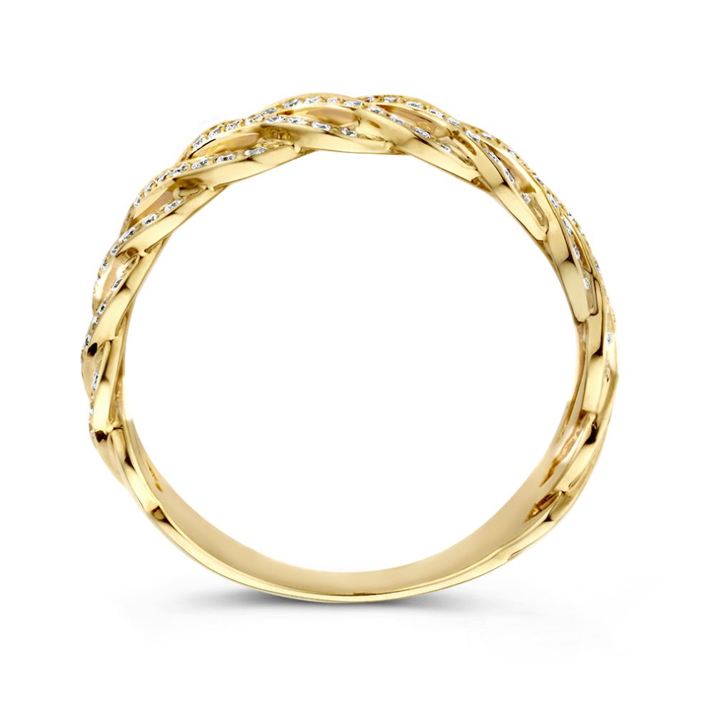 Gelbgoldring mit Brillantdiamant von 0,35 ct – 14 Karat, H/SI-1 Qualität, raffinierter Damenring