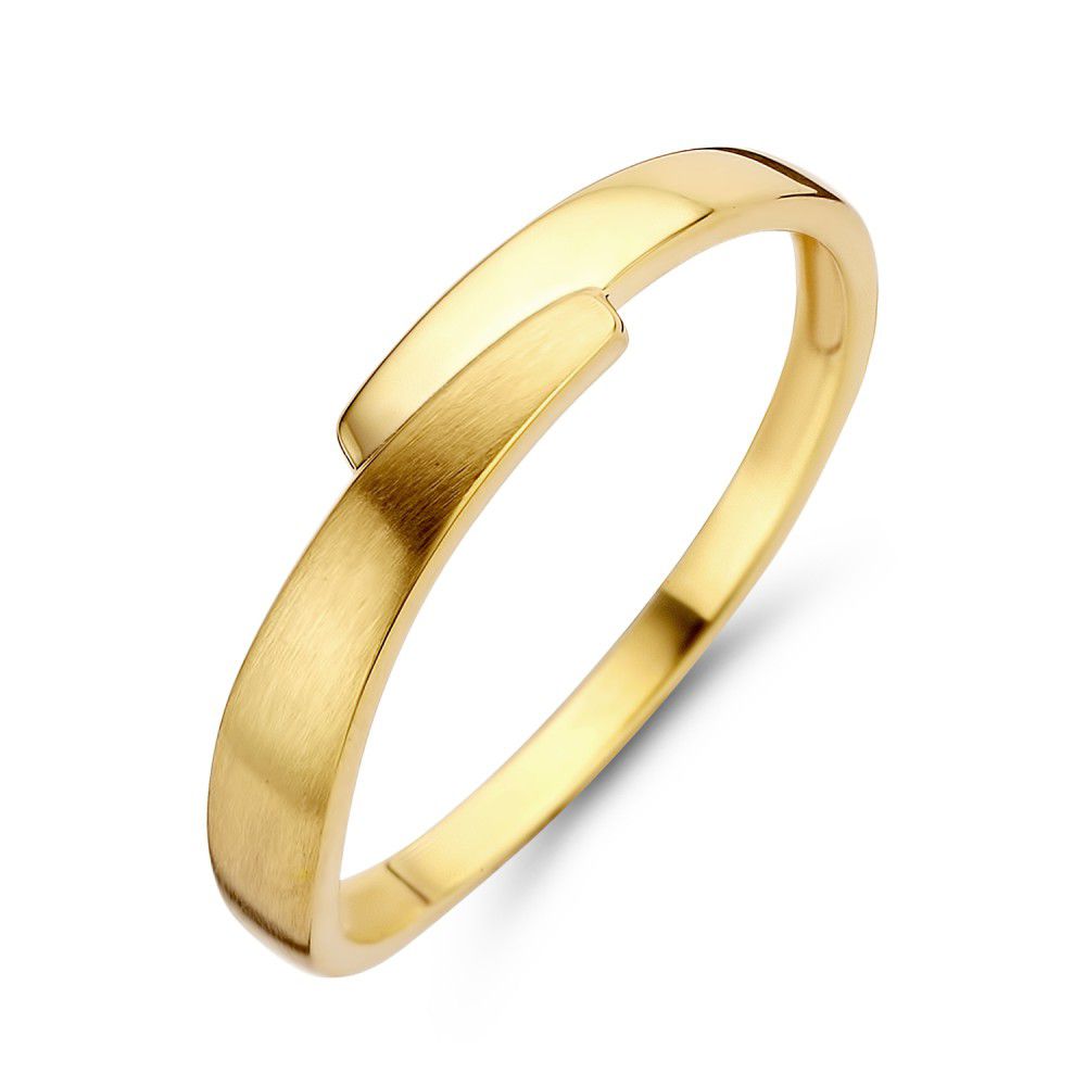 Schlichte, gelbgoldene Ring mit mattem Finish und elegantem Design