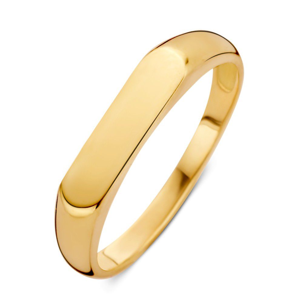 Ring aus Gelbgold mit glatter, polierter Oberfläche und ovaler Form