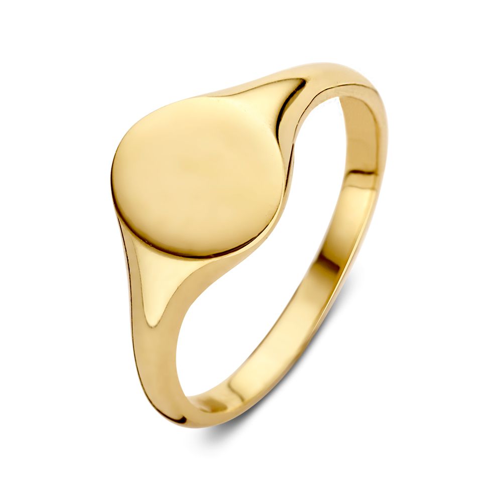 Damenring aus 14-karätigem Gelbgold mit zeitlosem Design und glatter, runder Oberfläche