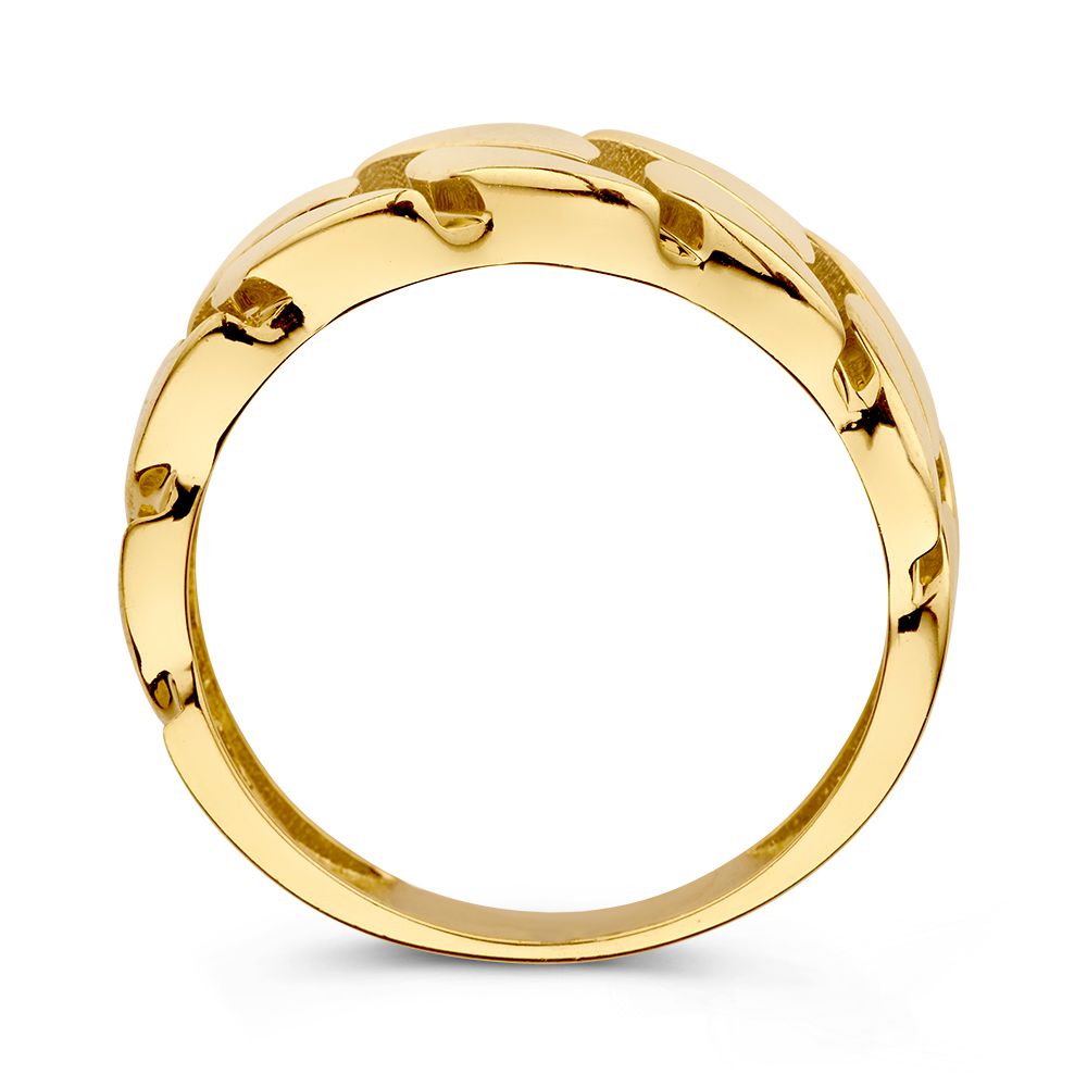 Gelbgoldring mit Gourmetkette | 14 Karat Gold | Van der Kooij