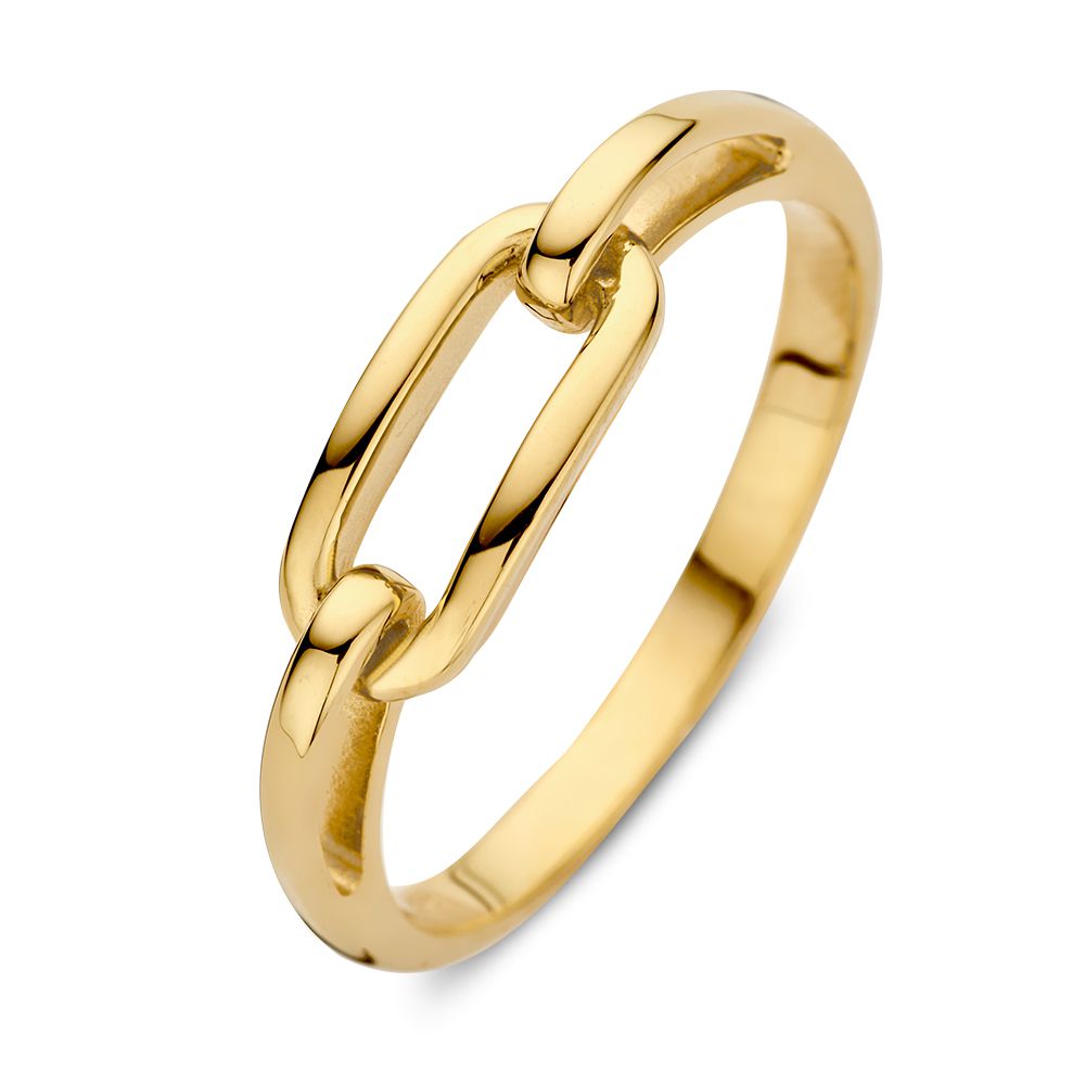 Gelbgoldener Ring mit verbundenen Gliedern in zeitlosem Design