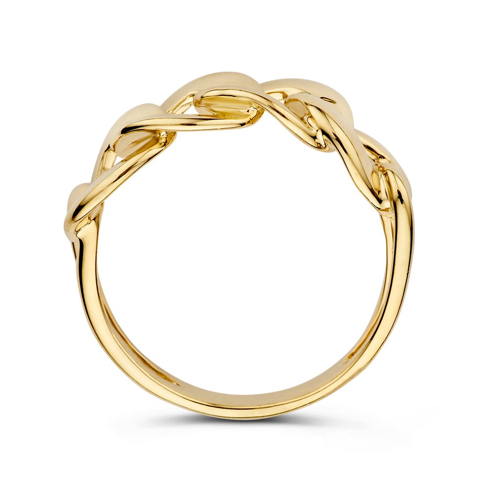 Gelbgold-Gliederring mit auffälligen Gourmet-Gliedern – Zeitloser Luxus
