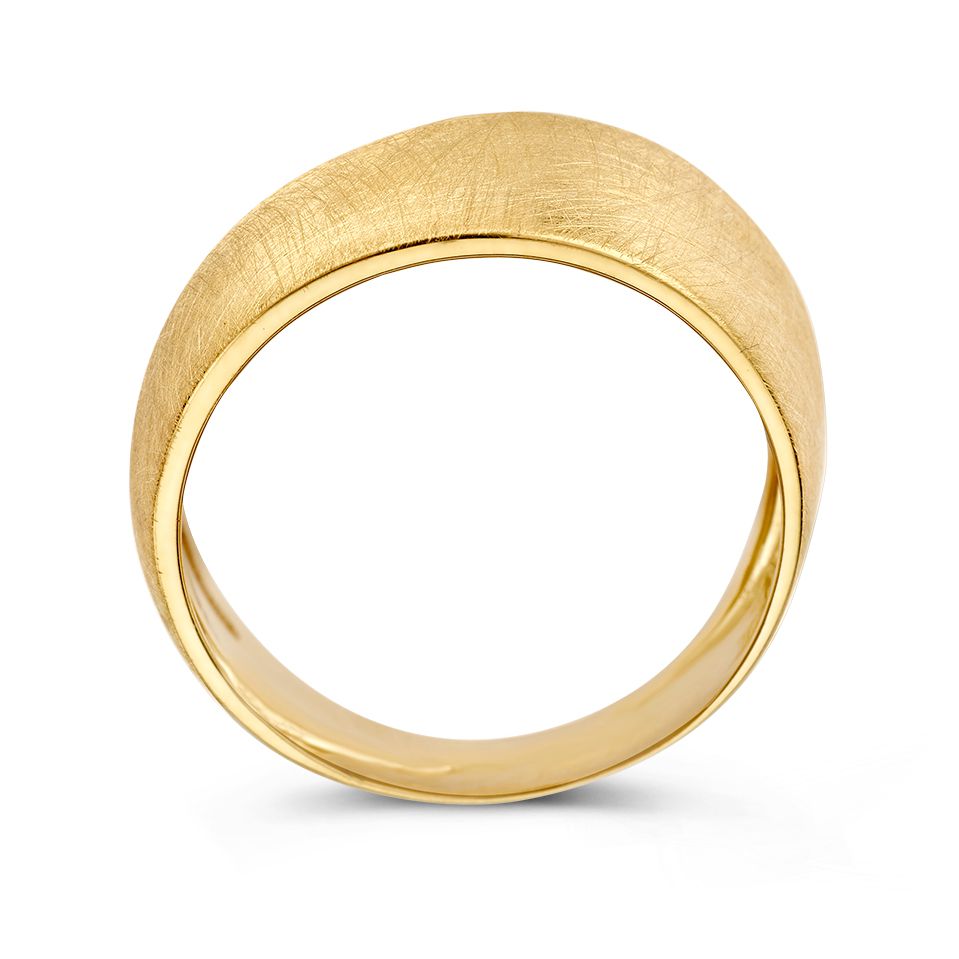 Luxuriöser Gelbgoldring mit Kontrastierenden Streifen – 14 Karat, Blickfang für Damen