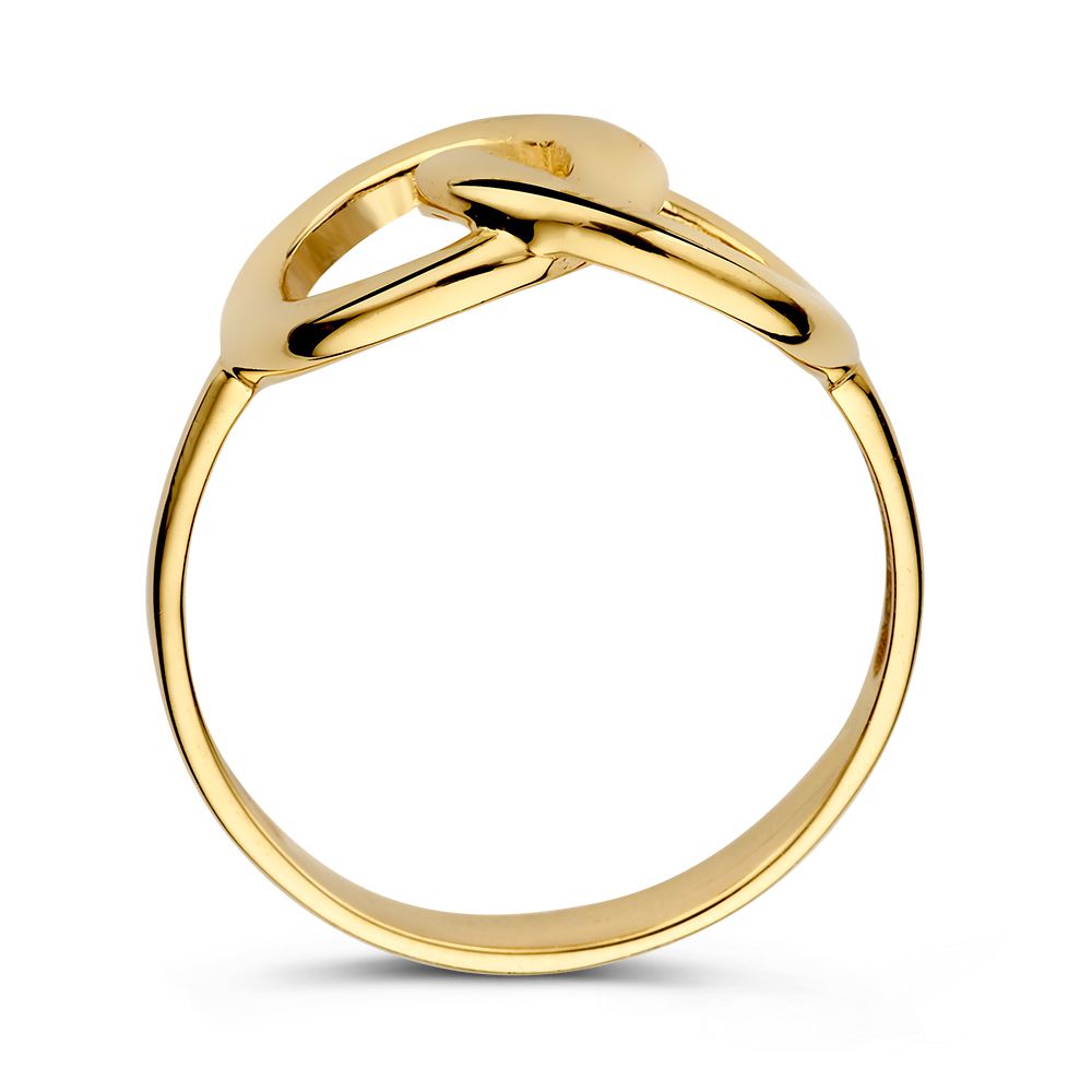 Gelbgoldener Ring mit verbundenen Gliedern – 14 Karat, eleganter minimalistischer Stil