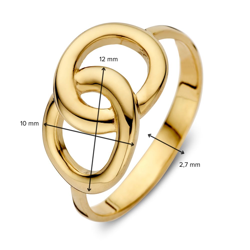 Gelbgoldener Ring mit verbundenen Gliedern – 14 Karat, eleganter minimalistischer Stil