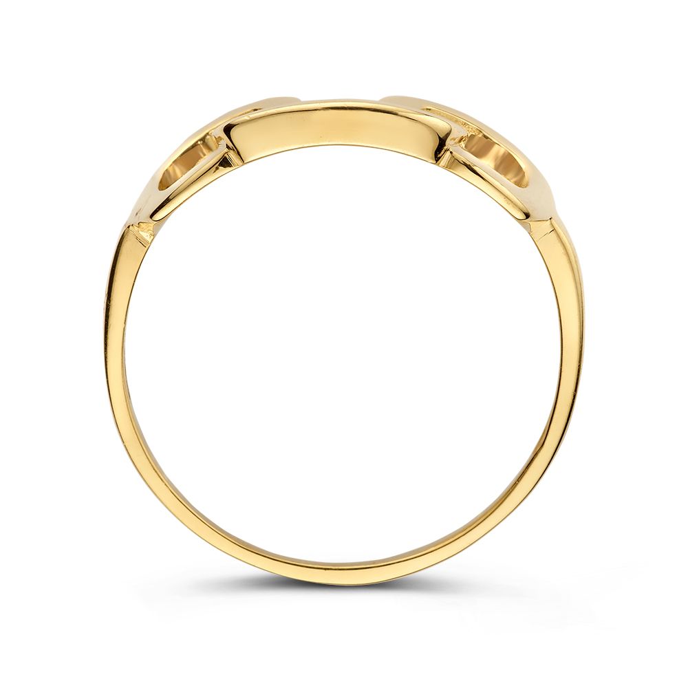 Gelbgoldring mit quadratischen Zwischenelementen – 14 Karat, modernes Design