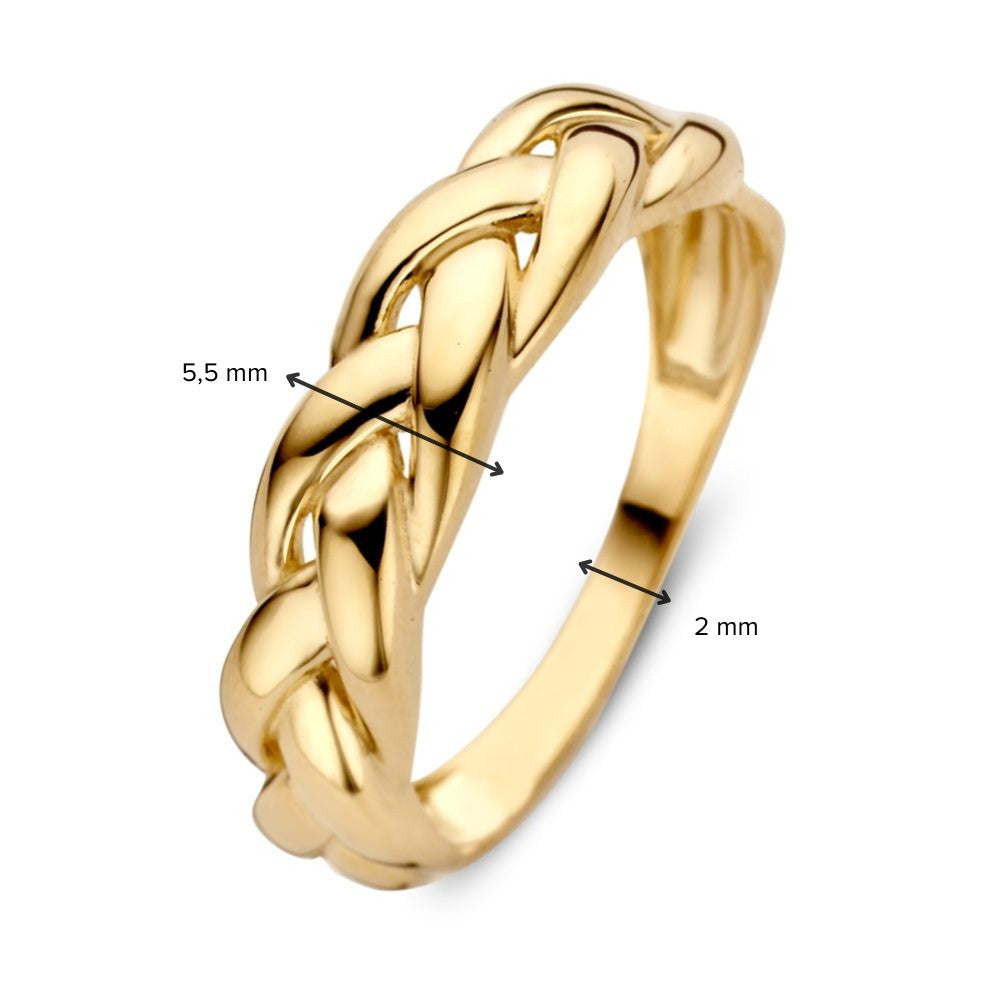 Gelbgold Geflochtener Ring – 14 Karat – Zeitloses Design – Van der Kooij