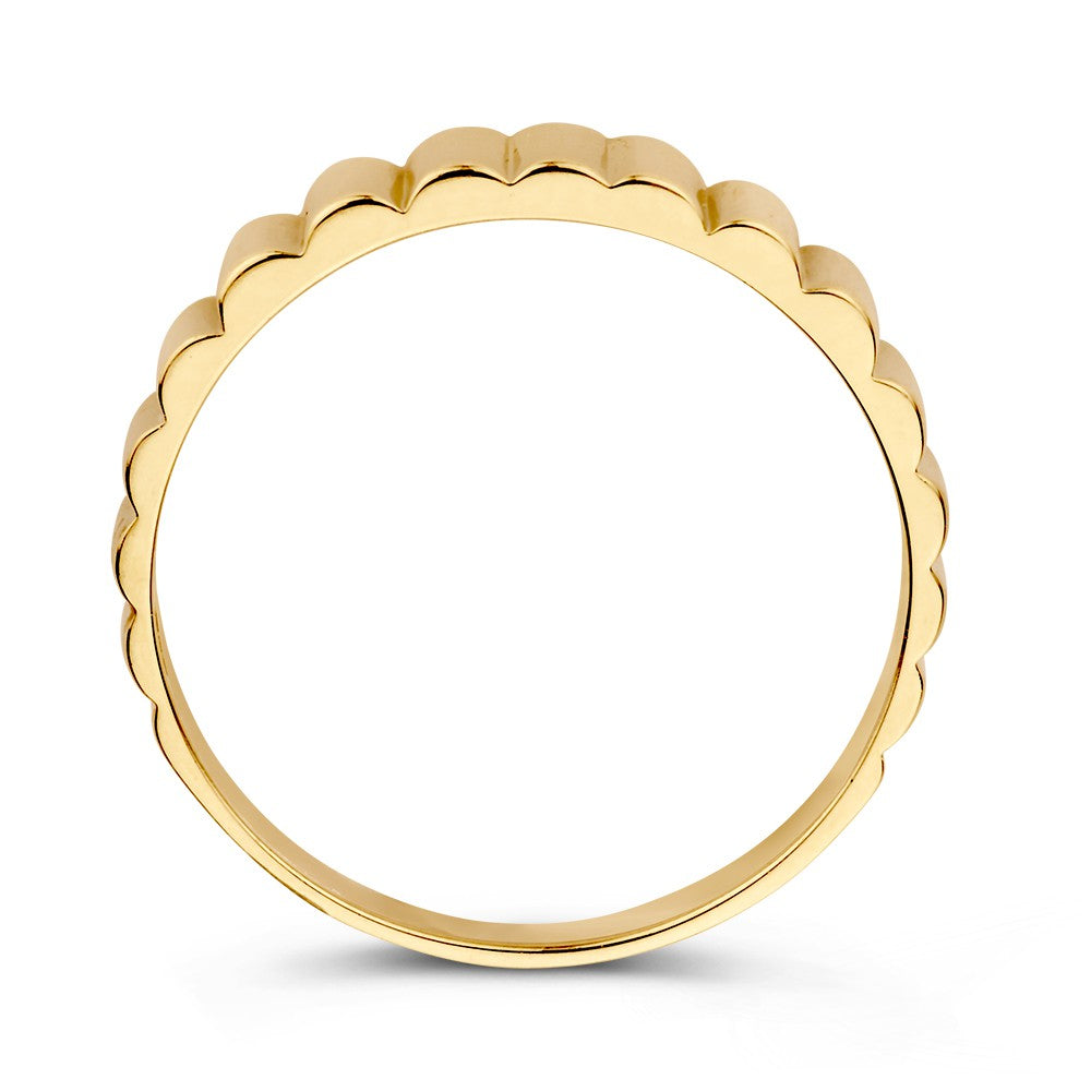 Gelbgoldring mit glattem Rillenmuster – 14 Karat Gold, 5,2 mm breit, 1,9 Gramm