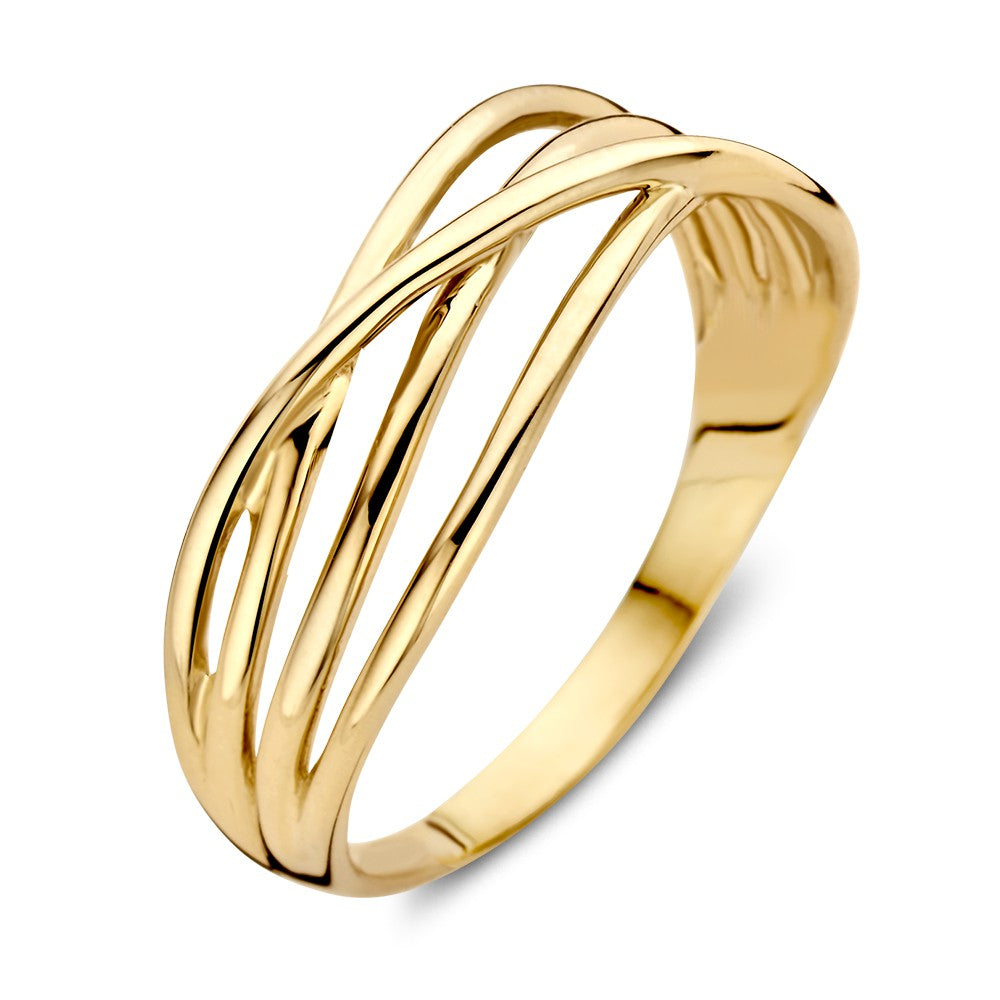 Damenring aus 14 Karat Gelbgold mit zeitlosem Design und 7,7 mm Breite