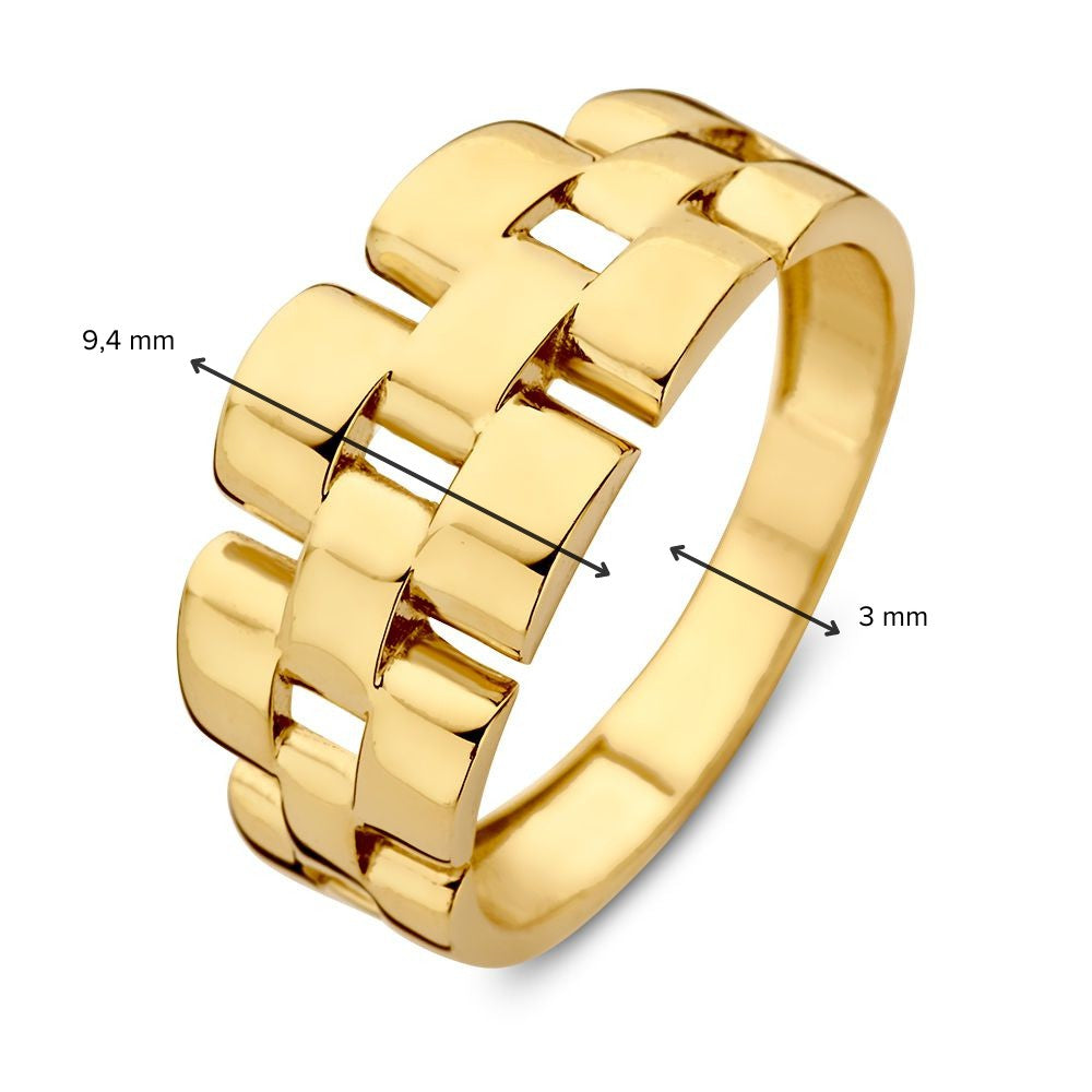 Gelbgoldring mit Rolex-Gliedern – 14 Karat Gold | Van der Kooij