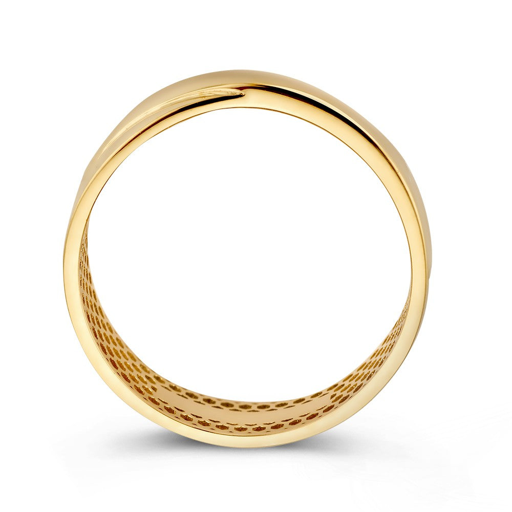 Gelbgoldring mit gekreuztem Band – 14 Karat Gold, 5 mm breit, 1,7 Gramm