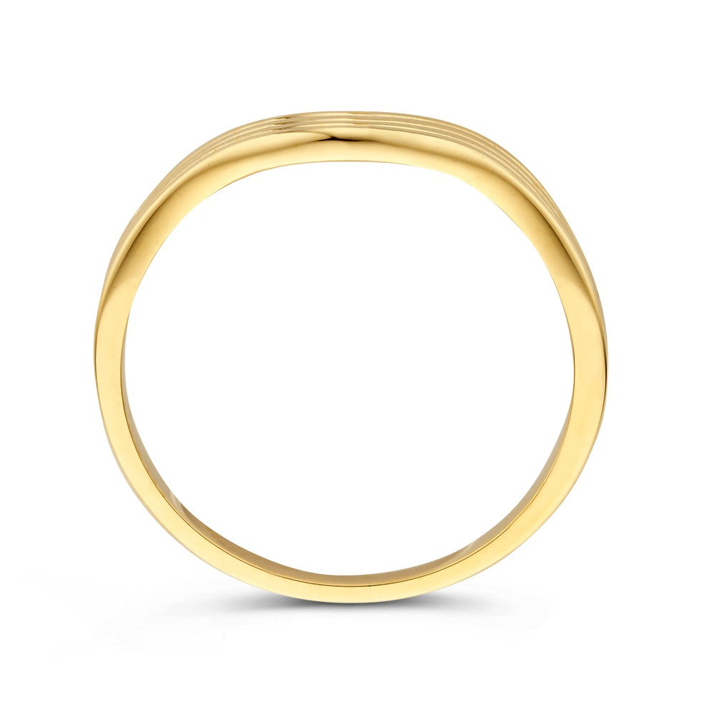 Goldring mit gewelltem Band – 14 Karat Gelbgold, 5,5 mm breit, 2,4 Gramm