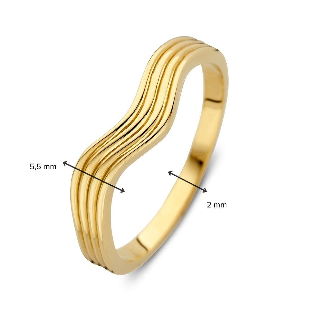 Goldring mit gewelltem Band – 14 Karat Gelbgold, 5,5 mm breit, 2,4 Gramm