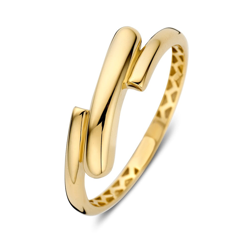 Ring aus Gelbgold mit geschwungener Form und polierter Oberfläche
