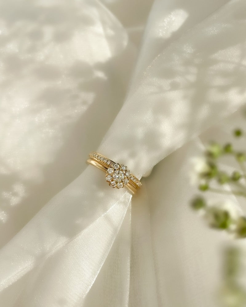 Geelgouden Damesring met 0.17 Caraat Briljant Diamant – 14 Karaat Goud, H/SI-1 Kwaliteit – Gratis Verzending