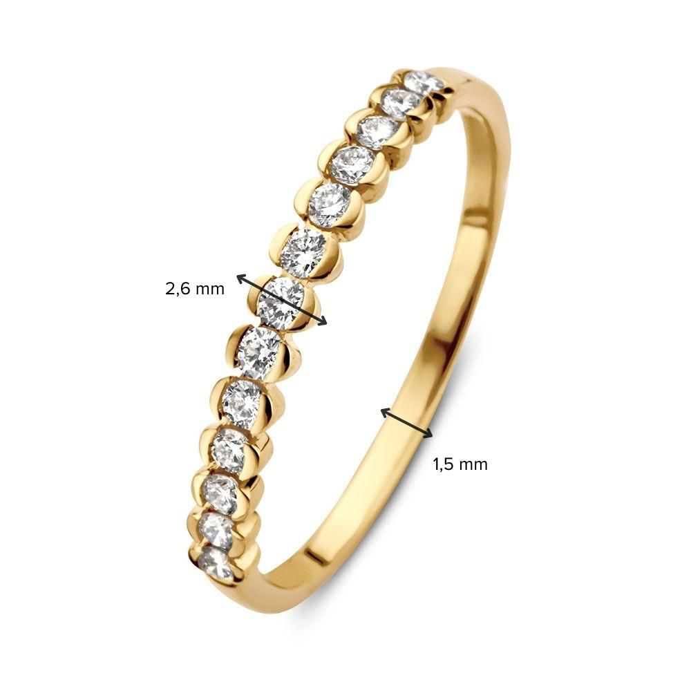 Eleganter Gelbgoldring mit Brillant in besonderer Fassung 0.23 Karat