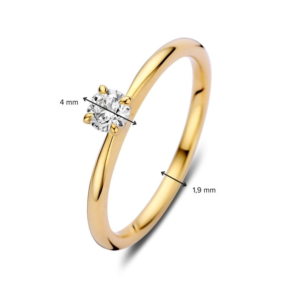 Eleganter goldener Solitärring mit 0,25 ct Brillant – Raffiniertes Design für Damen