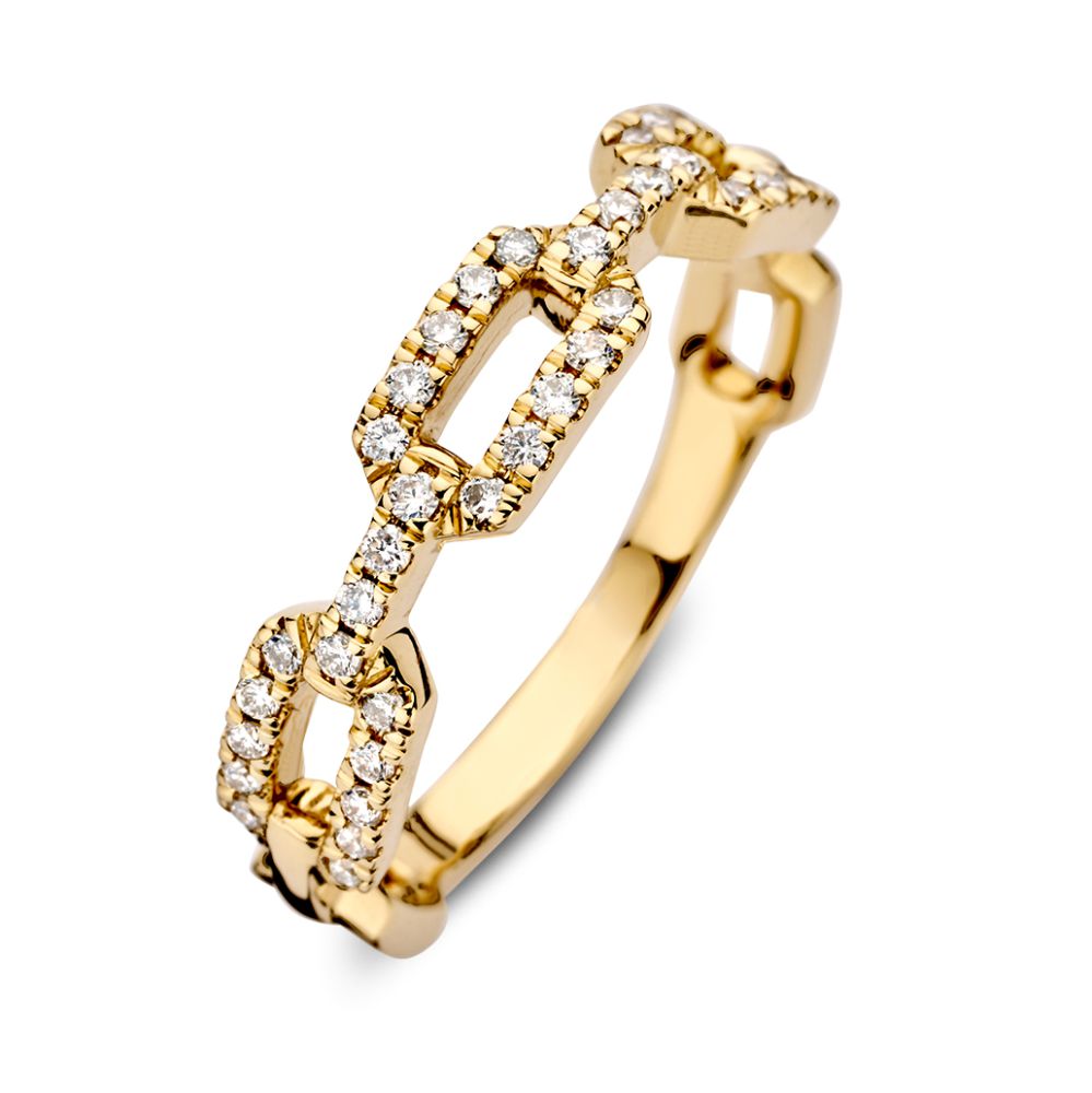 Eleganter gelbgoldener Schalenring mit brillanten Diamanten und zeitlosem Design