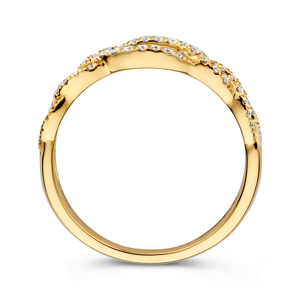 Eleganter Gelbgold-Schakelring mit funkelnden Diamanten – 14 Karat Gold und 0,28 Karat Diamant