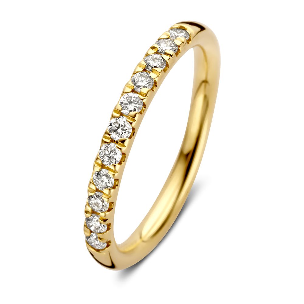 Eleganter Ring aus 14-karätigem Gelbgold mit 11 funkelnden Diamanten