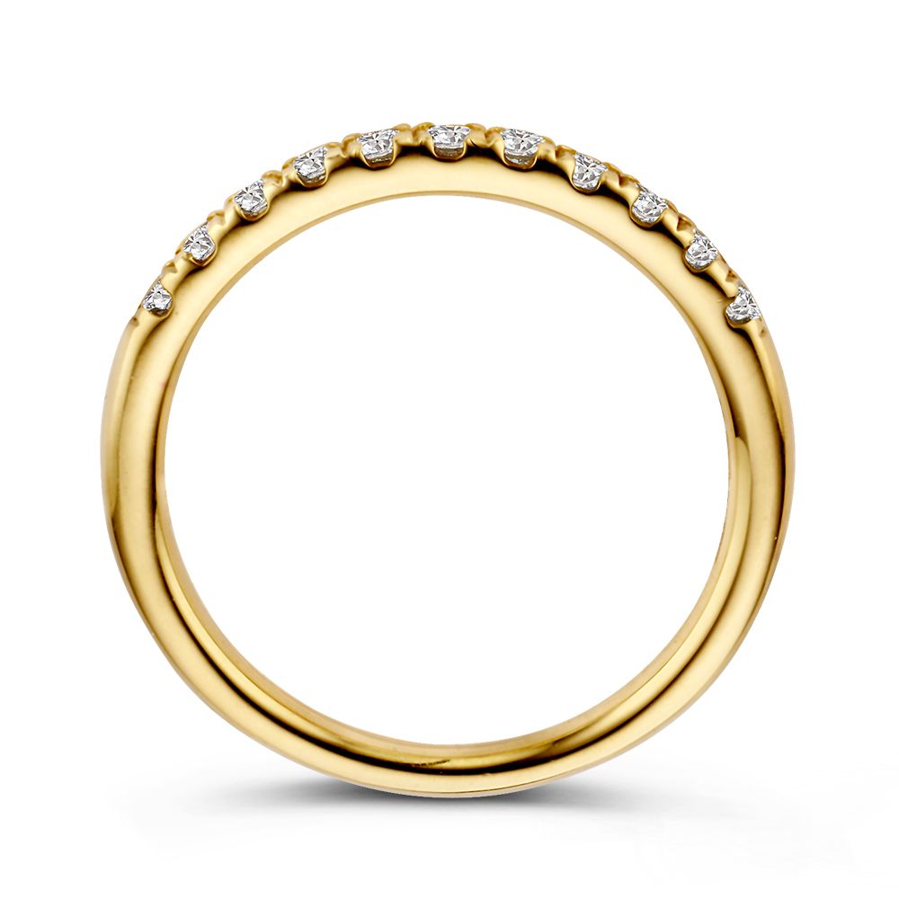 Eleganter Gelbgold-Rijring mit 11 Diamanten – 14 Karat Gold
