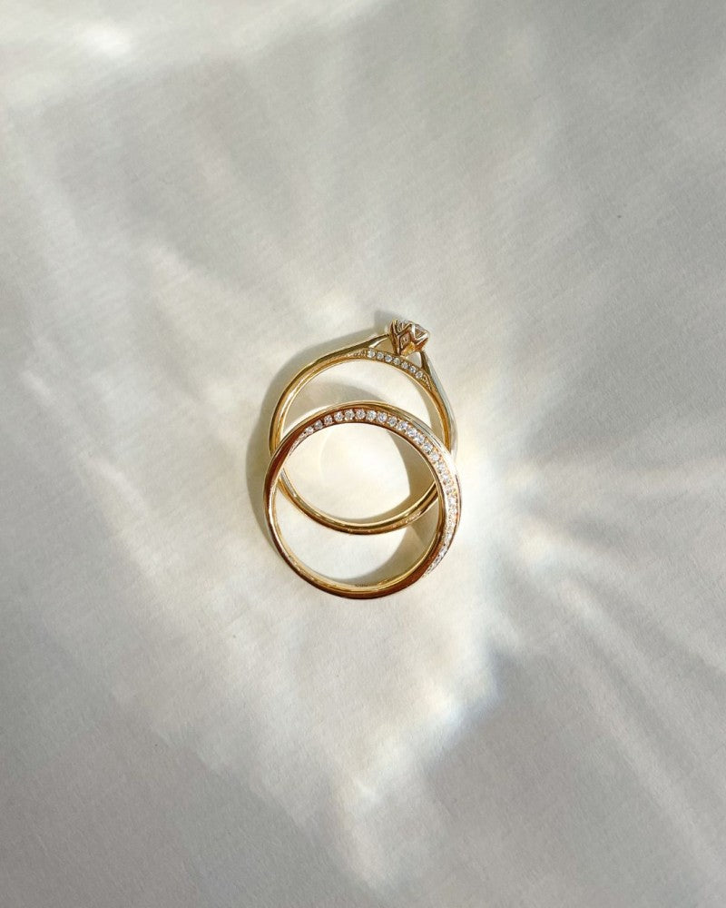 Eleganter Gelbgoldring mit Diamant – 14 Karat Gold, 0.32ct Brillant