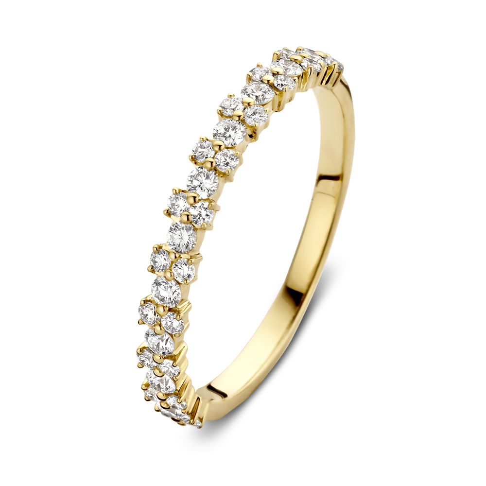 Eleganter Ring aus 14-karätigem Gelbgold mit 0,43 ct Diamanten in schimmernder Anordnung