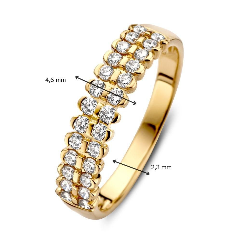 Wunderschöner Gelbgoldring mit Diamant in besonderer Fassung – 14 Karat Gold 0.49 ct.